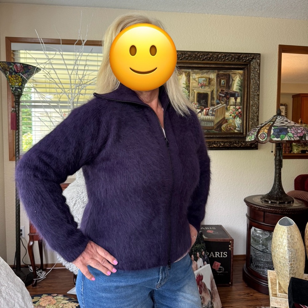 Venesha Vintage Women's Purple Angora Jacket